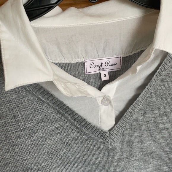 Sweater dress with faux button up underneath - Picture 3 of 3